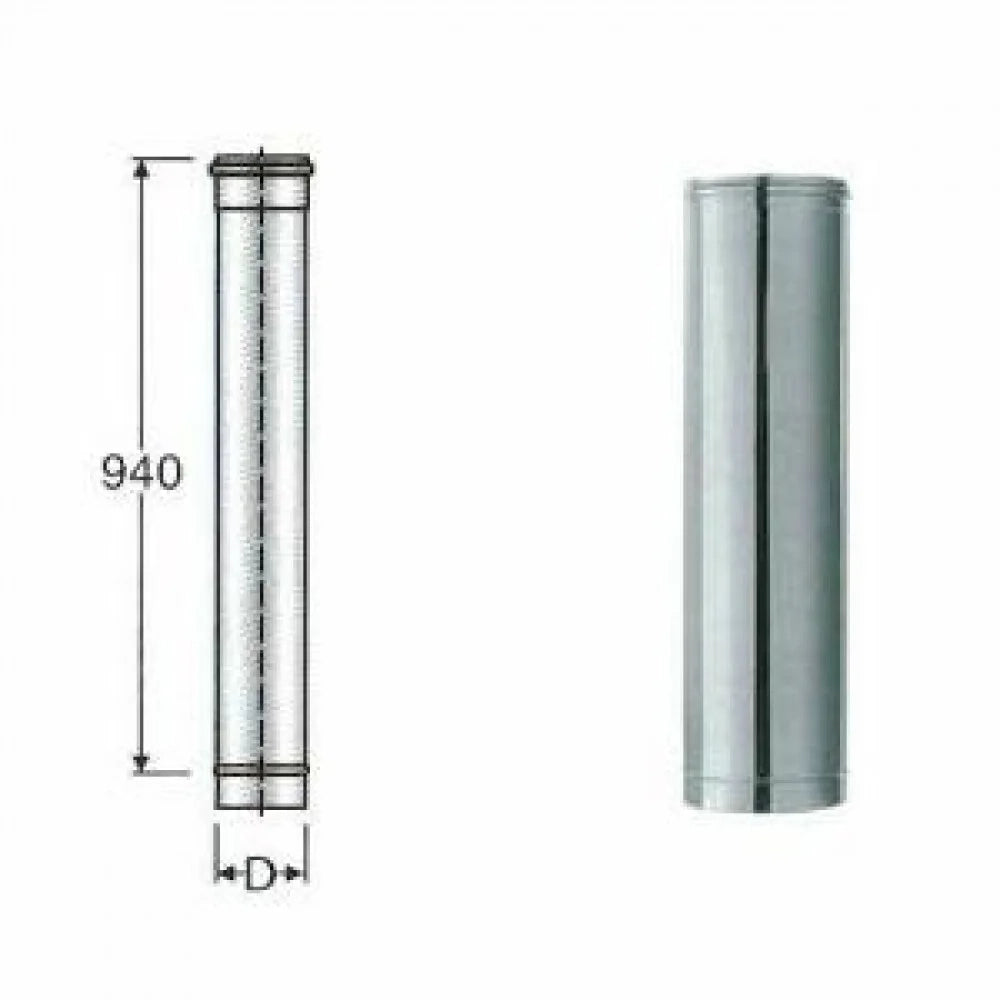 Inox mono parete aisi 316 tubo l .1000 d.080 b08wznh7dw