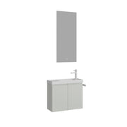 Set mobile lavabo con specchio (2 pezzi) "Ferla 60" - 60 x 22 x 50 cm - Cashmere opaco