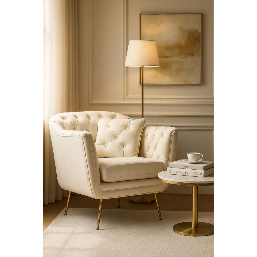 Poltrona VKH895, Beige, Poliestere, 88x83x91 cm