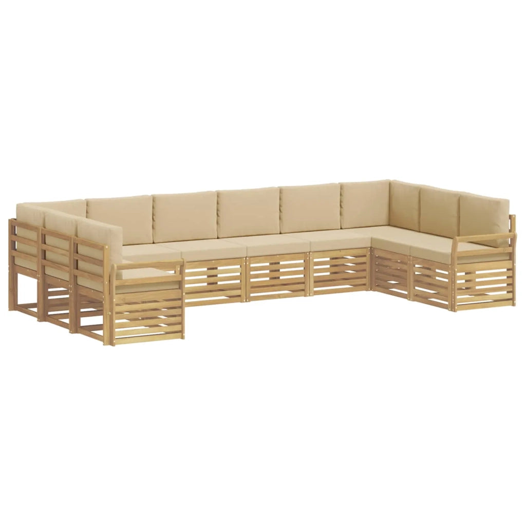 Set di divani da esterno 10 pcs Bianco e Beige 3392588