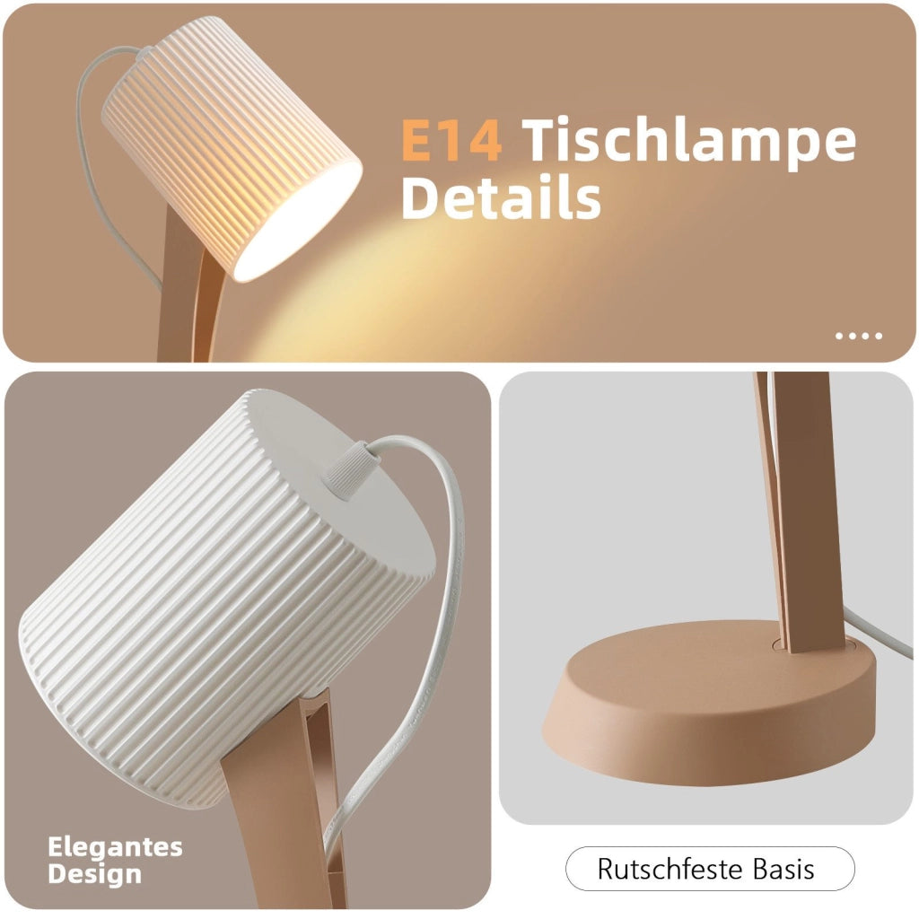 ZMH Lampada da Tavolo Marrone E14 Moderno Stile Country per Sala da Pranzo Senza Lampadine Set di 2 Pezzi