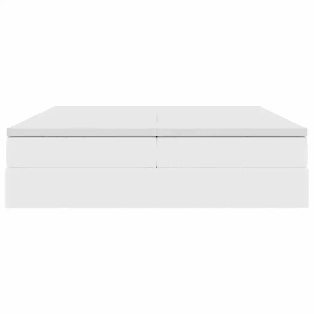 Letto con contenitore e materasso Bianco 200 x 200 cm