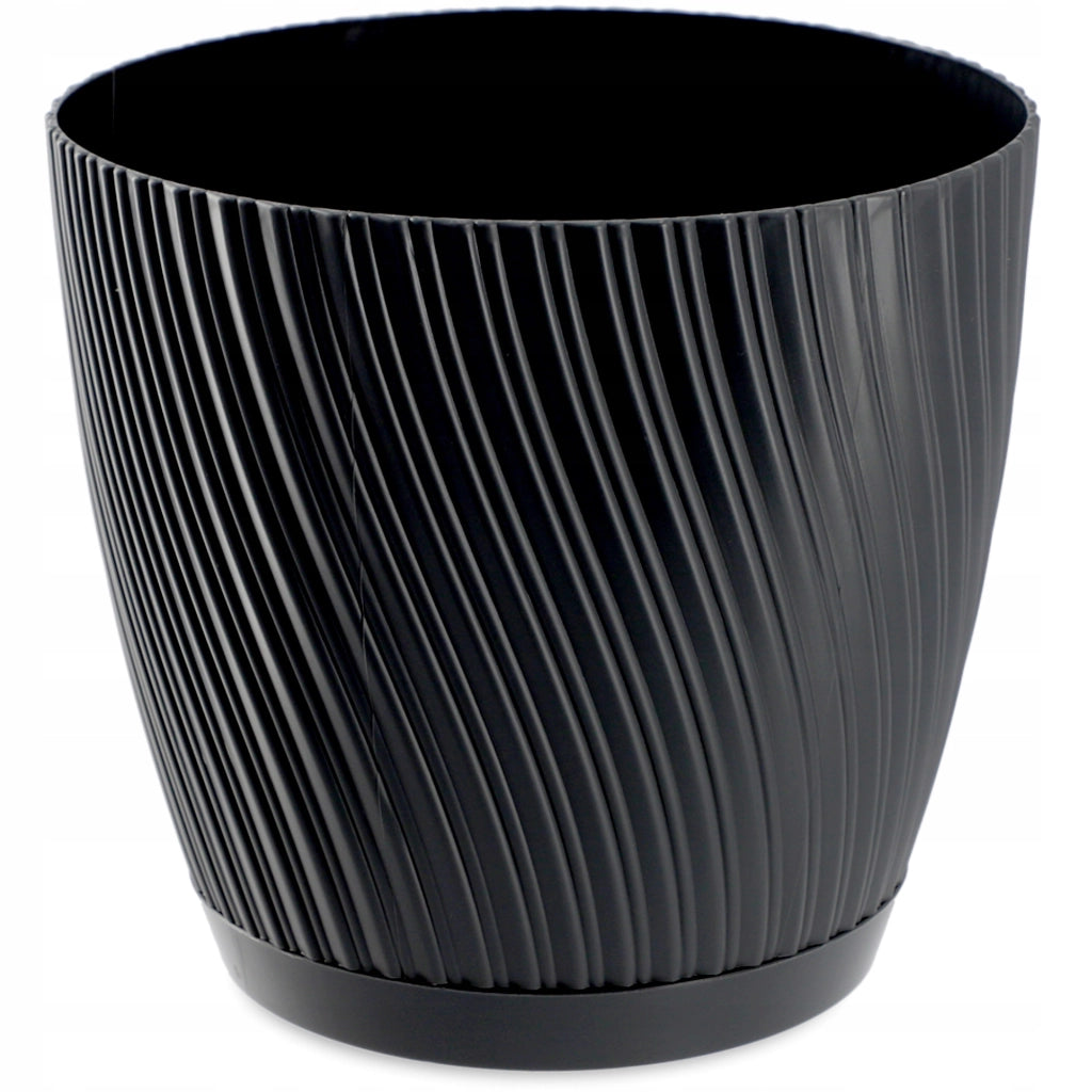 Vaso da fiori KADAX con supporto, coperchio, ciotola rotonda, 23 cm, grigio