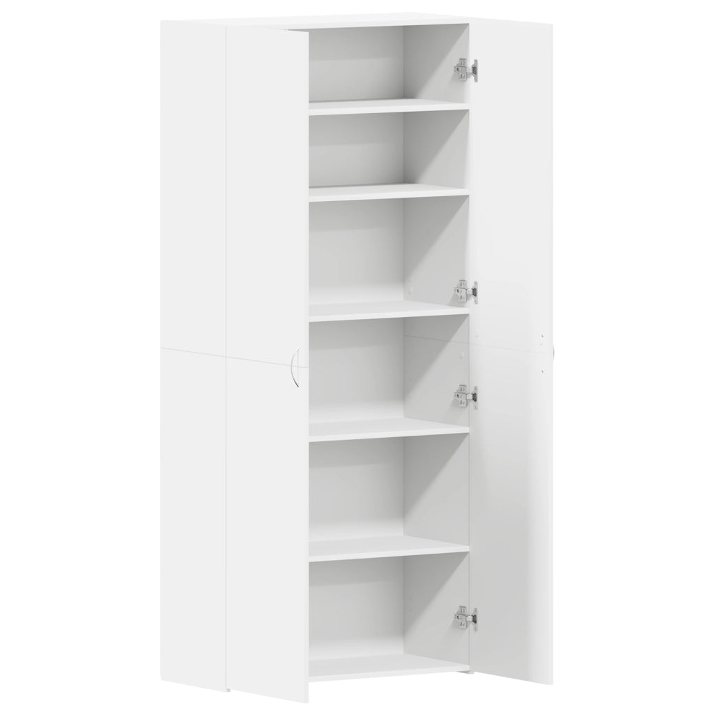 Mobile per Scarpe Bianco 80x35.5x180 cm Legno Ingegnerizzato