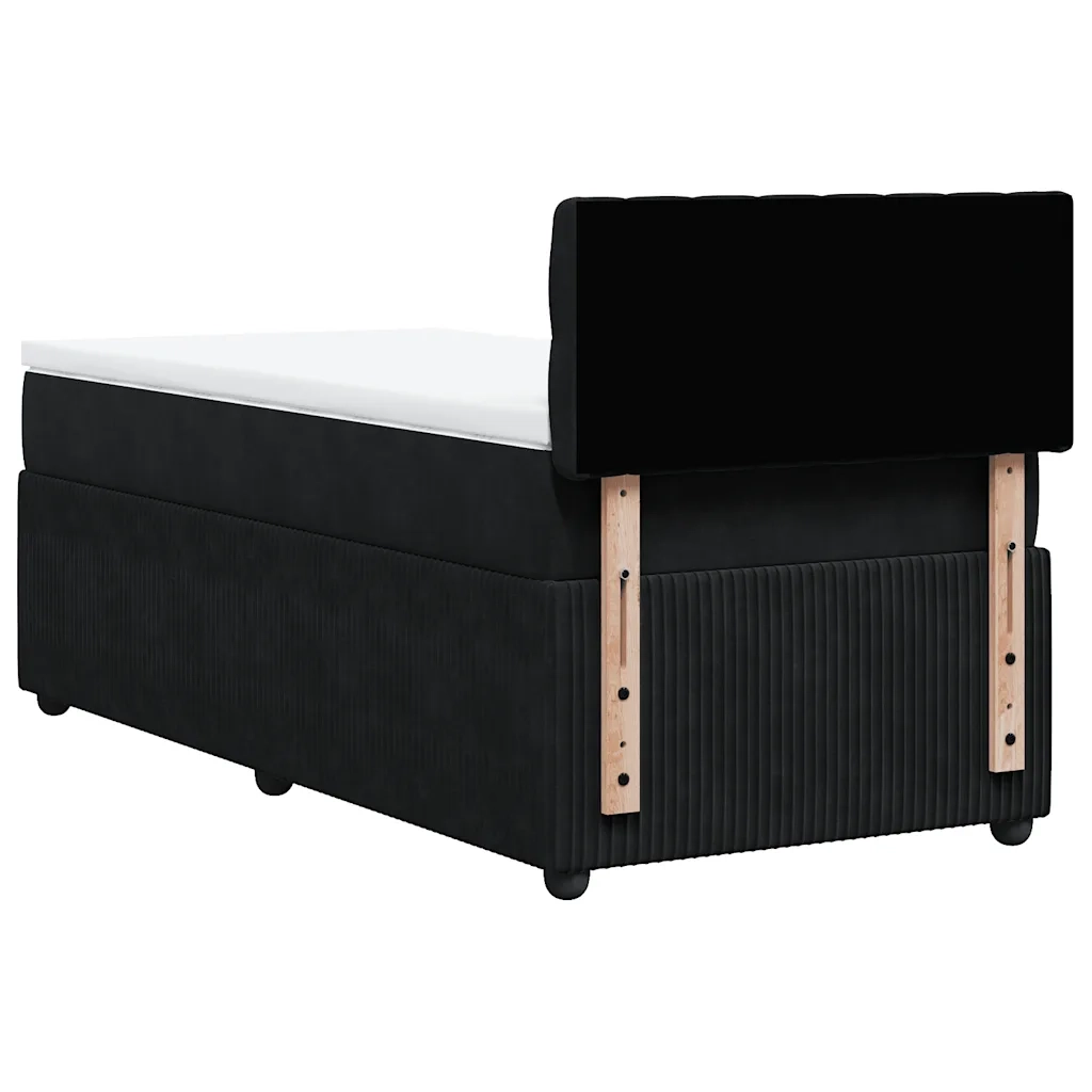 Giroletto a Molle con Materasso Nero 90x190 cm in Velluto 3287622
