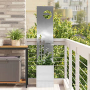 vidaXL Vaso da Giardino con Pannello Decorativo Argento 32 x 140 cm