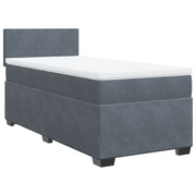 Letto singolo | Letto per adulti | Giroletto a Molle con Materasso Grigio Scuro 80x200 cm Velluto