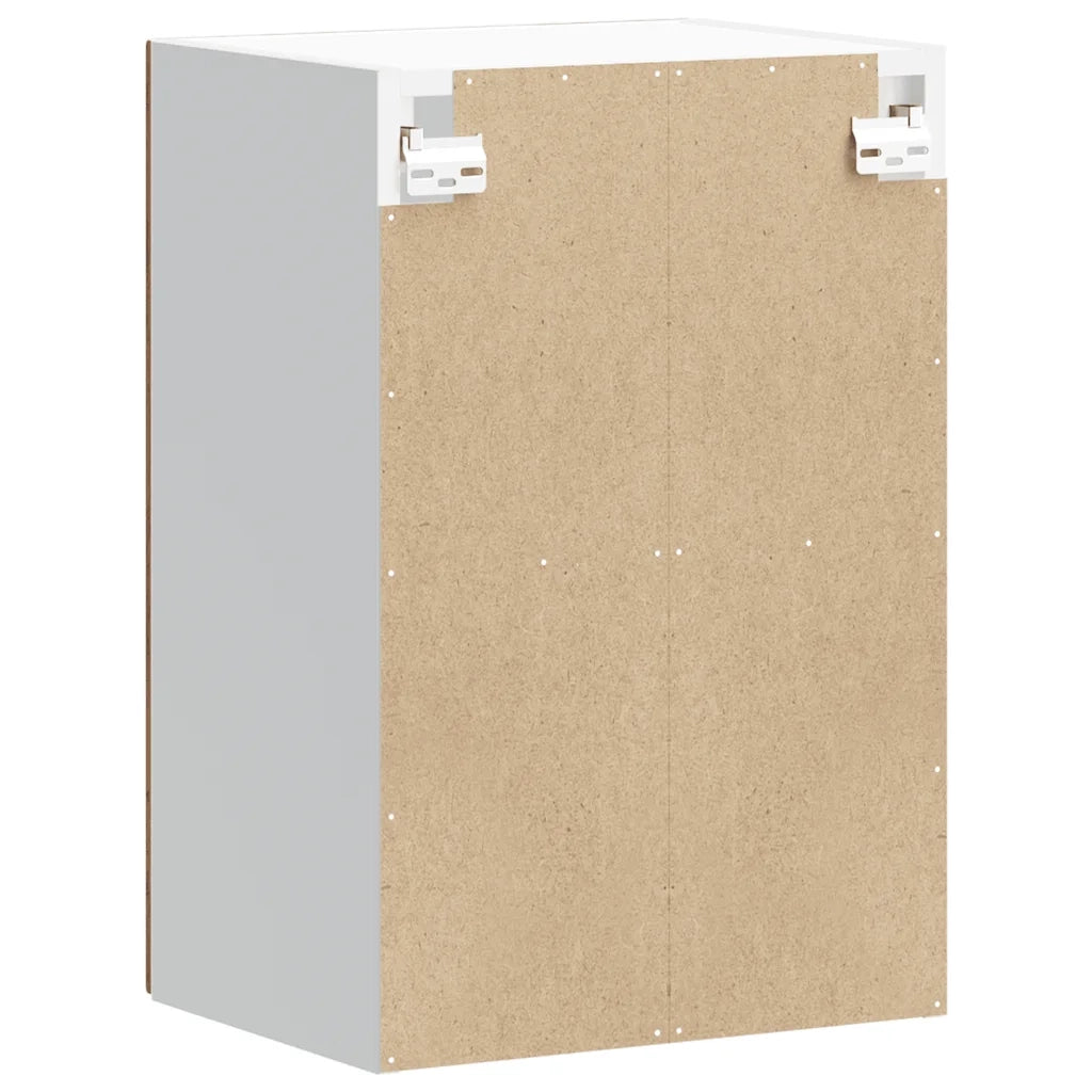 Pensile da Cucina con Porta in Vetro-Mobile Cucina da Parete Lucca Legno Antico