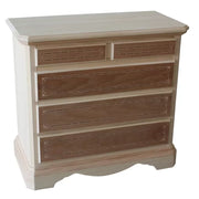 cassettiera classica 5 cassetti intarsi legno grezzo 90x45x84 (267) - Mobili 2G