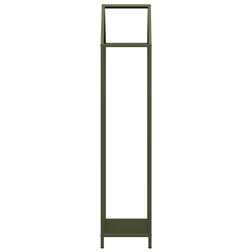 Rastrelliera per Legna da Ardere-Portalegna Verde Oliva 40x25x120 cm