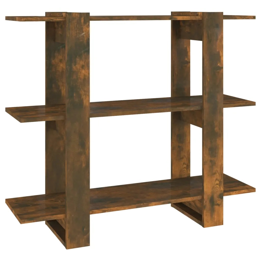 Libreria Divisorio-Scaffale per Libri-Mobile di Stoccaggio Rovere Fumo 100x30x87 cm
