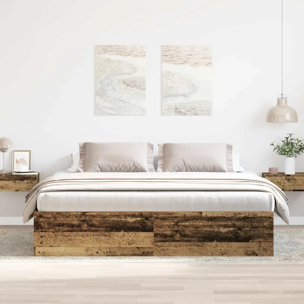 vidaXL Giroletto senza Materasso Legno Antico 180x200 cm in Truciolato