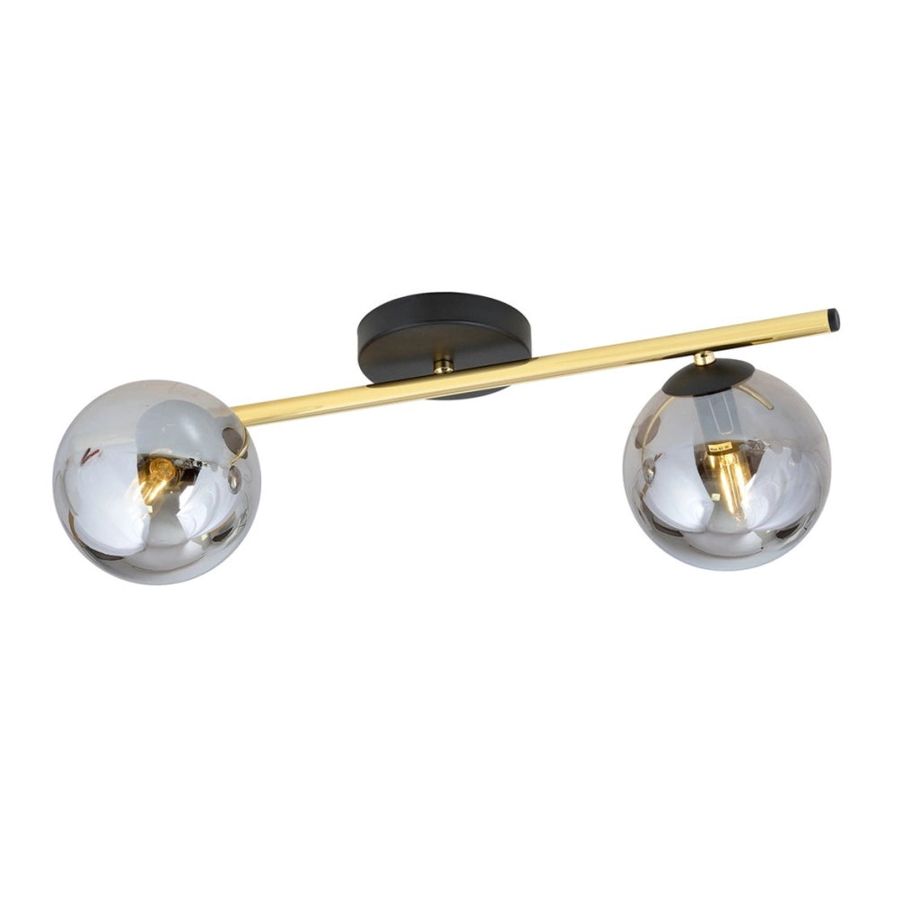 Lampada a sospensione SPLENDI in acciaio nero opaco e dettagli oro