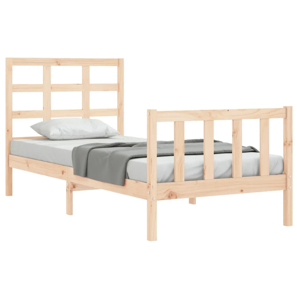 Letto senza Materasso-Struttura Letto 90x190 cm in Legno Massello di Pino 836758