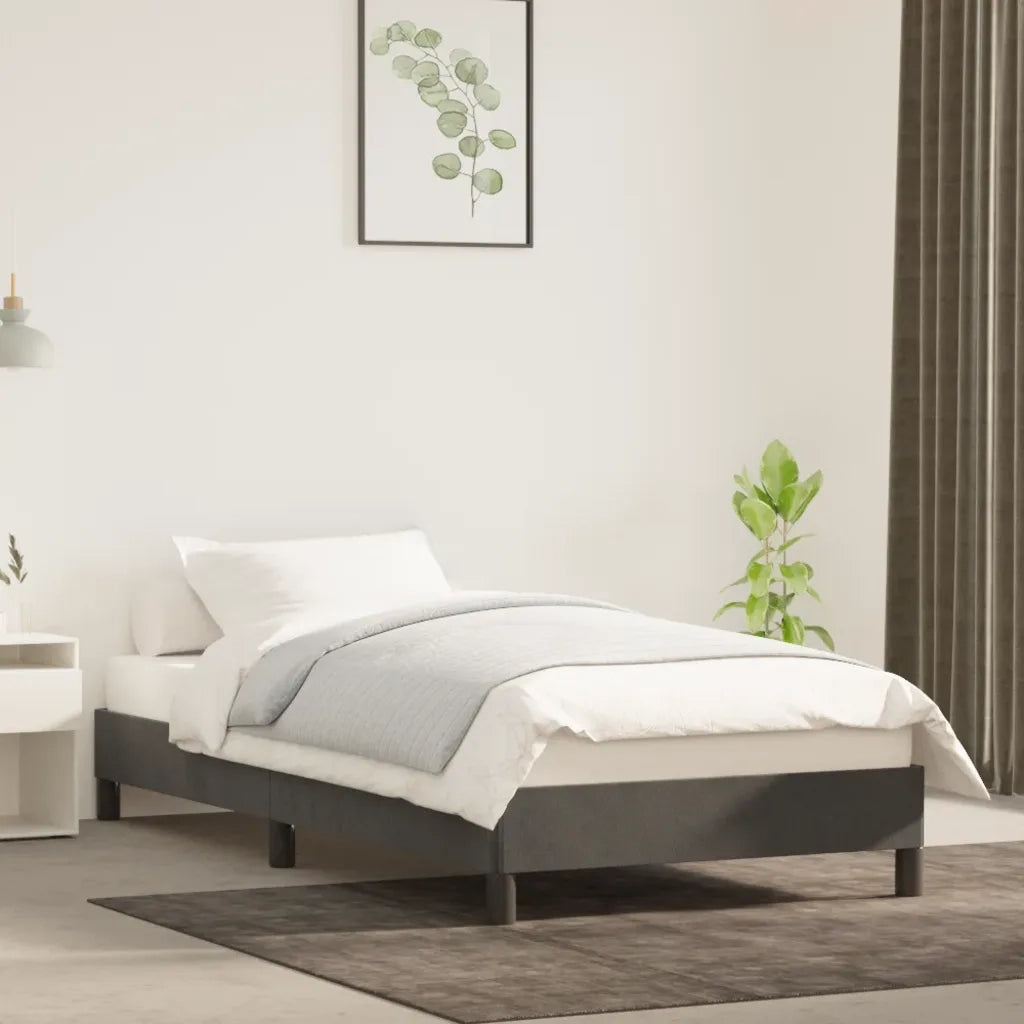 Giroletto senza Materasso Grigio Scuro 90x190 cm Velluto 346947