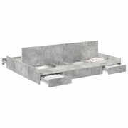 Letto matrimoniale | Letto per adulti | Struttura letto con contenitore Grigio cemento 150 x 200 cm