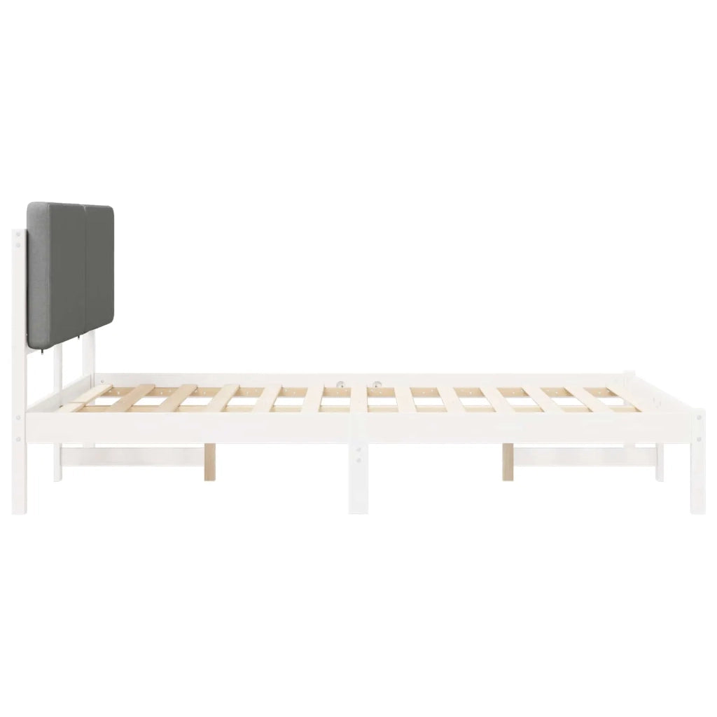 Letto con Testiera Rivestita Grigio chiaro 140 x 200 cm 877908