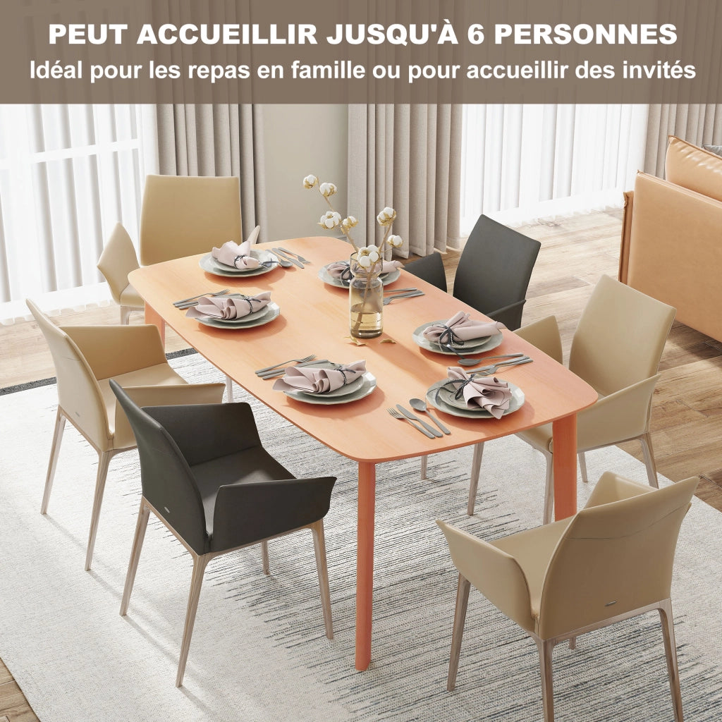 Tavolo da pranzo allungabile rettangolare in legno massello per 6 persone ¨C Minimal ¨C naturale 150x80x76