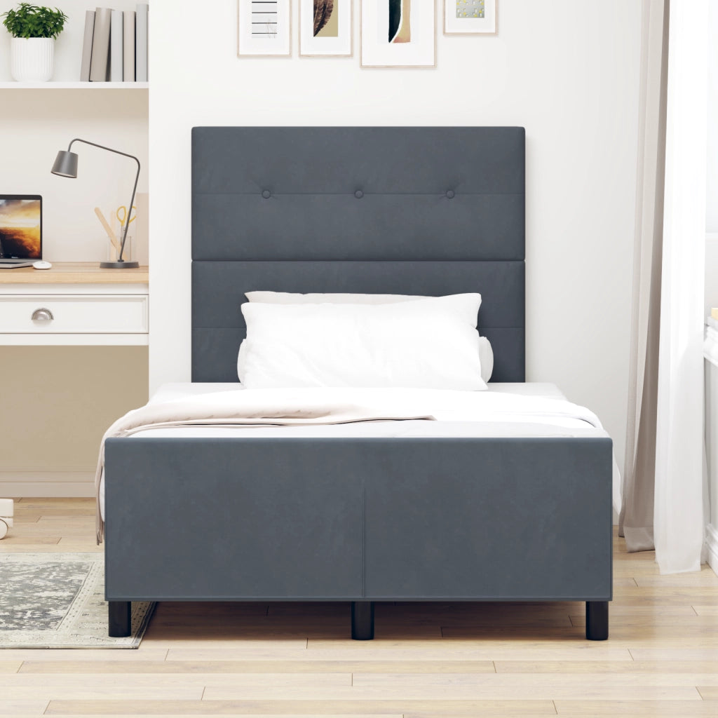 Letto Grigio Scuro 120x190 cm Velluto
