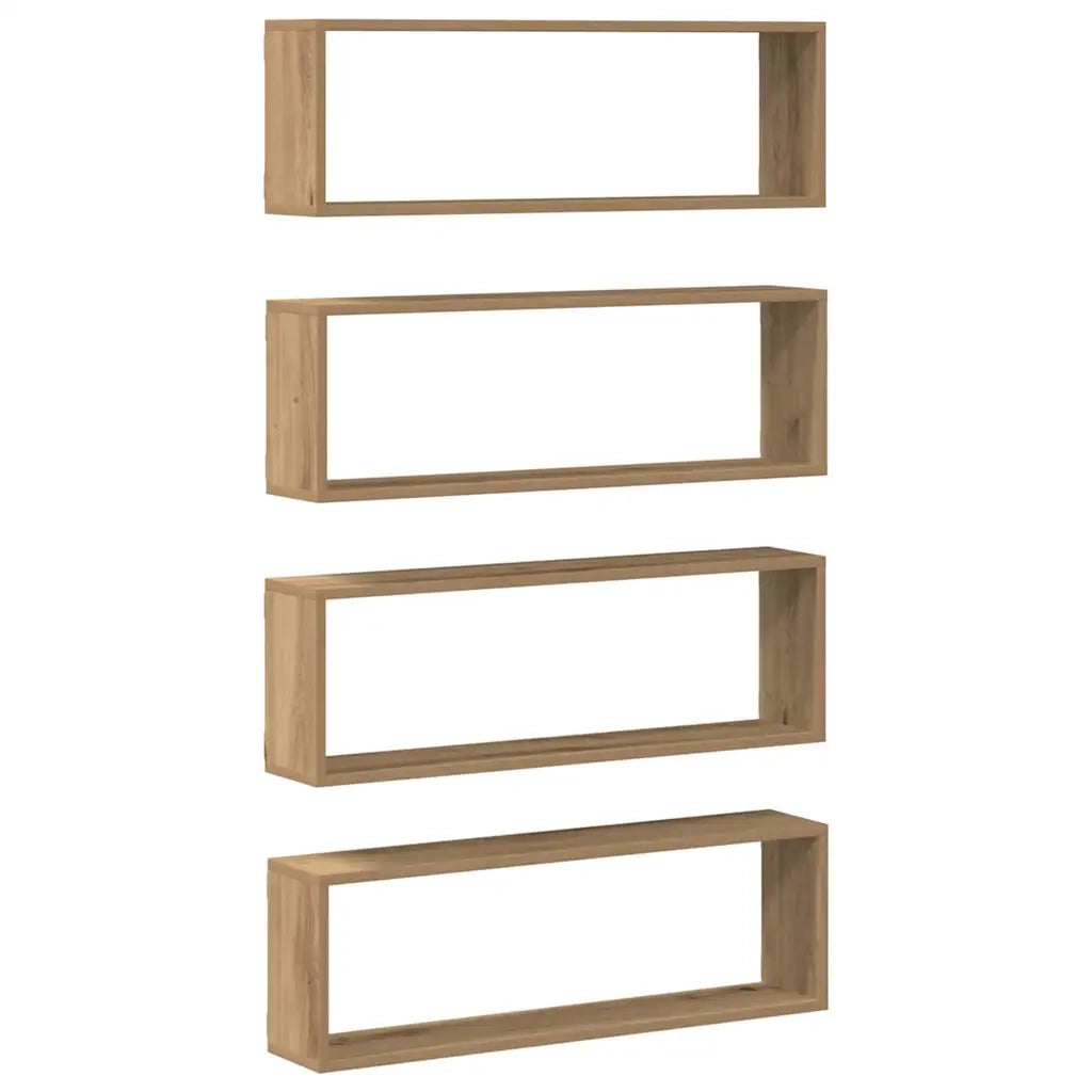 Scaffali da parete 4 pcs Rovere Artigianale 80 x 15 x 26 cm 862642