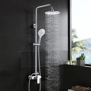 Set di doccia con rubinetto - Doccia a pioggia - Doccia manuale - Maniglione di doccia - Cromo - Bocchetta di doccia da 210 mm per esperienza SPA