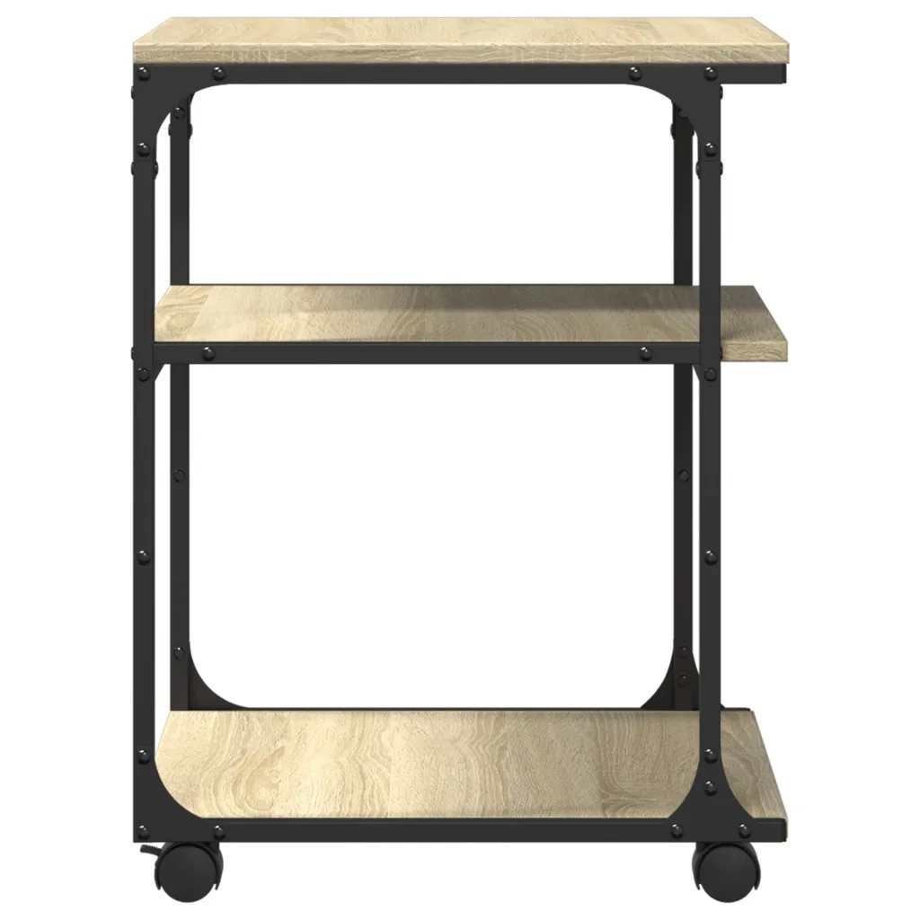 Supporto Stampante 3 Piani Rovere Sonoma 43x48x64cm Multistrato 842277