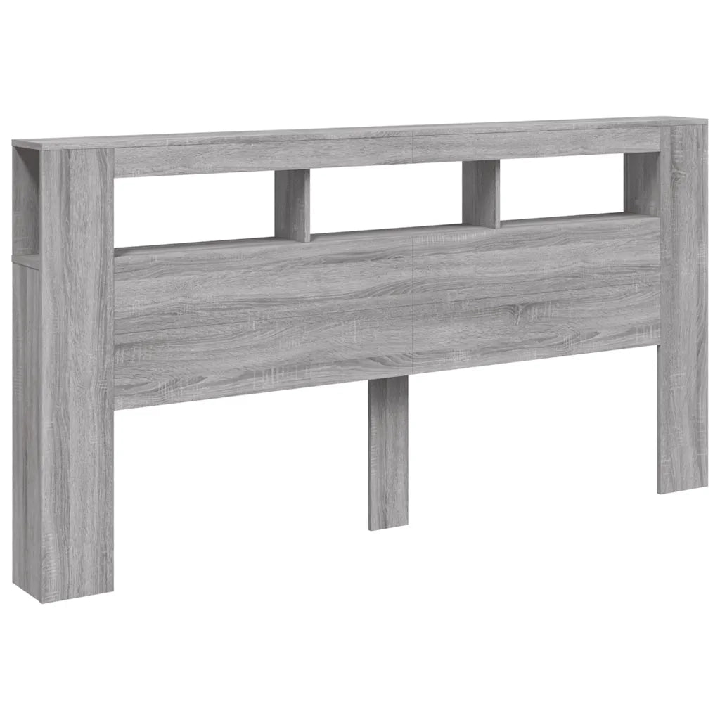 Testiera LED Grigio Sonoma 200x18,5x103,5 cm Legno Multistrato 837370