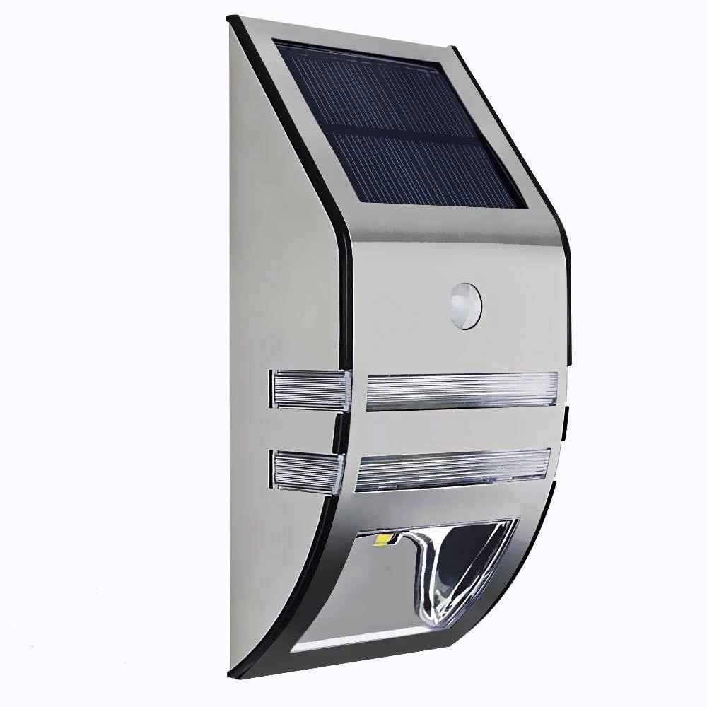 Trade Shop - Segnapassi Lampada Luce Led Con Pannello Solare Ricaricabil Sensore Crepuscolare -