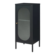 Mobiletto/scaffale in acciaio e vetro con frontale in vetro 102 x 43 x 40 cm nero opaco 03_0008928