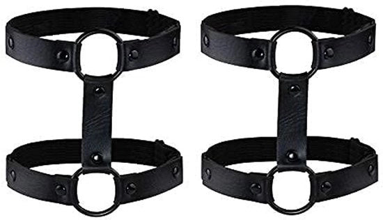 Cinturino in Pelle PU - Flessibile - Cinghia Elastica - Accessorio di Moda - 2 Pezzi Nero