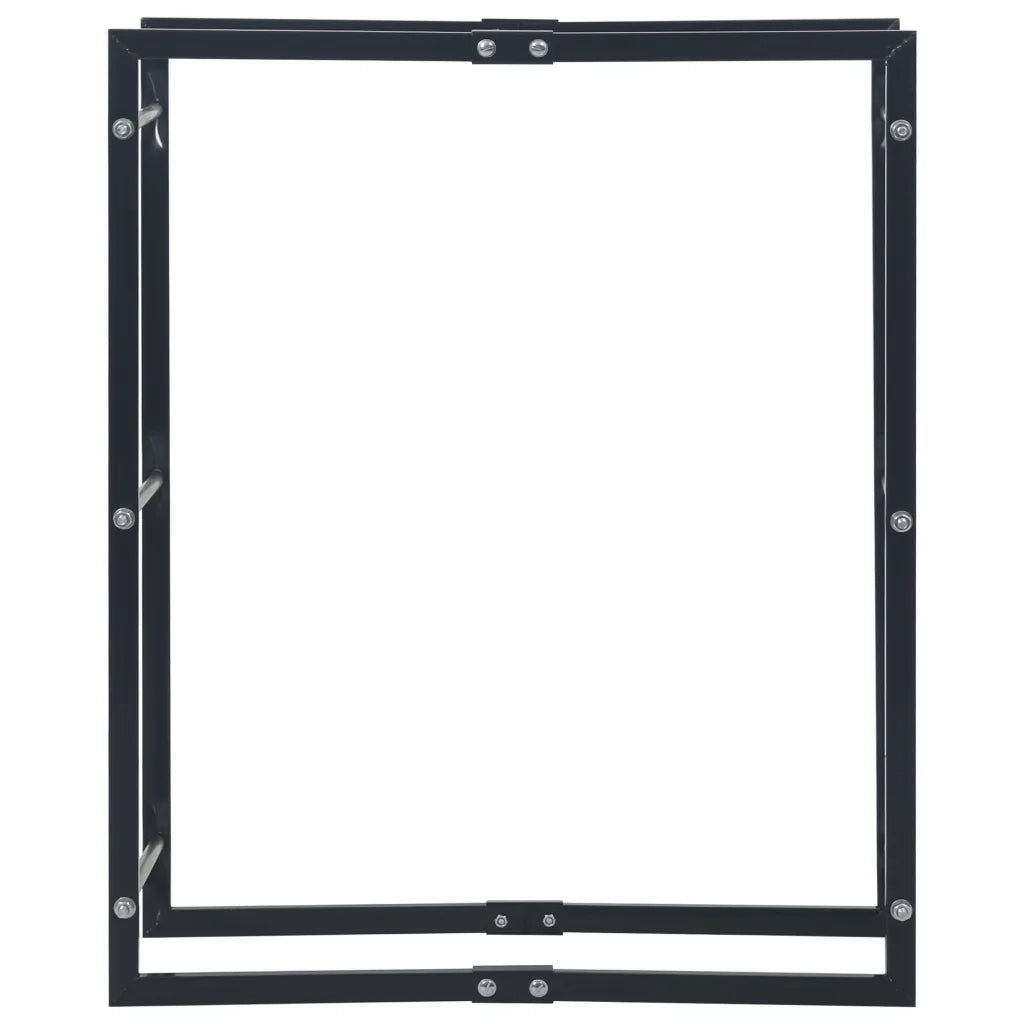 Rastrelliera per Legna da Ardere Nera 80x25x100 cm in Acciaio 286287