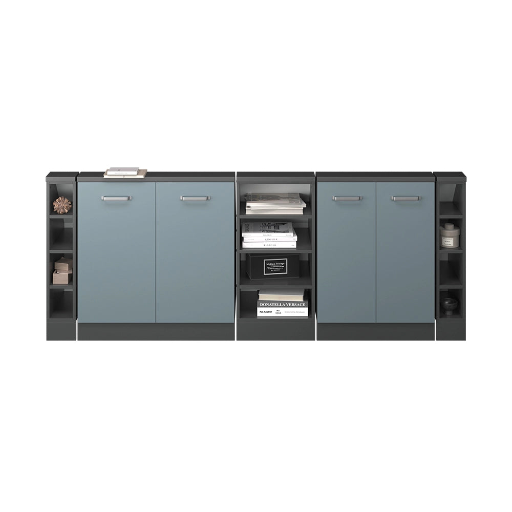 Set di mobili sottotetto Rion Grigio-blu/Antracite Set di 5 Vicco