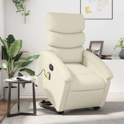 Poltrona Alzapersona Elettrica Reclinabile Crema in Similpelle 3204062