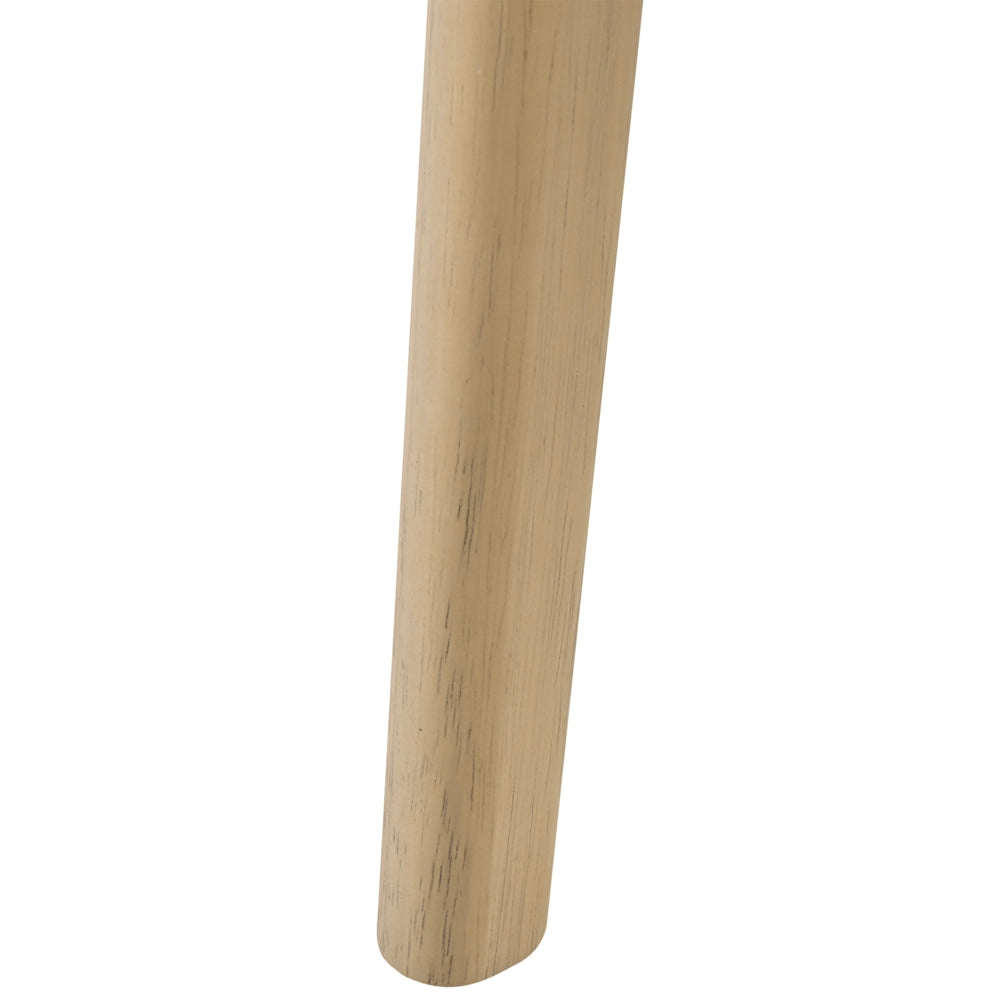 Set di 2 sedie da pranzo marrone chiaro e tortora con struttura in legno di gomma e seduta bouclé, design retrò senza braccioli
