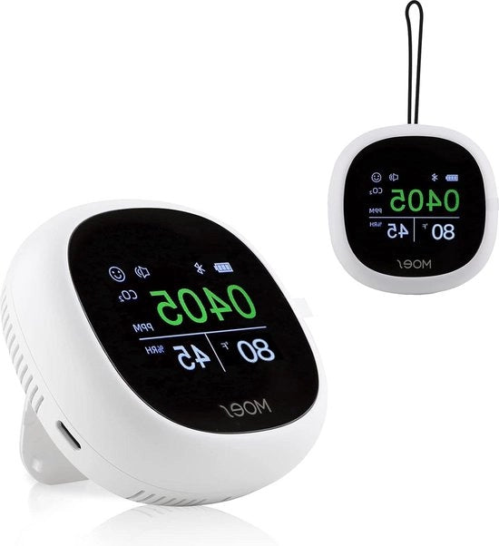 Misuratore di CO2 - dispositivo portatile di misurazione della qualità dell'aria con temperatura e umidità - registrazione dei dati allarme suono batteria ricaricabile