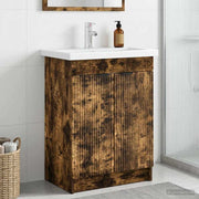 Mobiletto da bagno sotto il lavello Rovere Fumo 890099