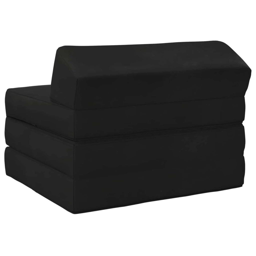 Divano Letto Pieghevole Nero 200 x 70 x 10 cm Velluto