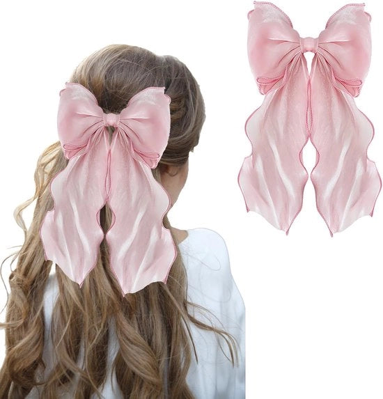 Fascia per capelli - Bows per capelli per donne - Spille per capelli da principessa - Grandi clips per capelli per donne e ragazze (Rosso)