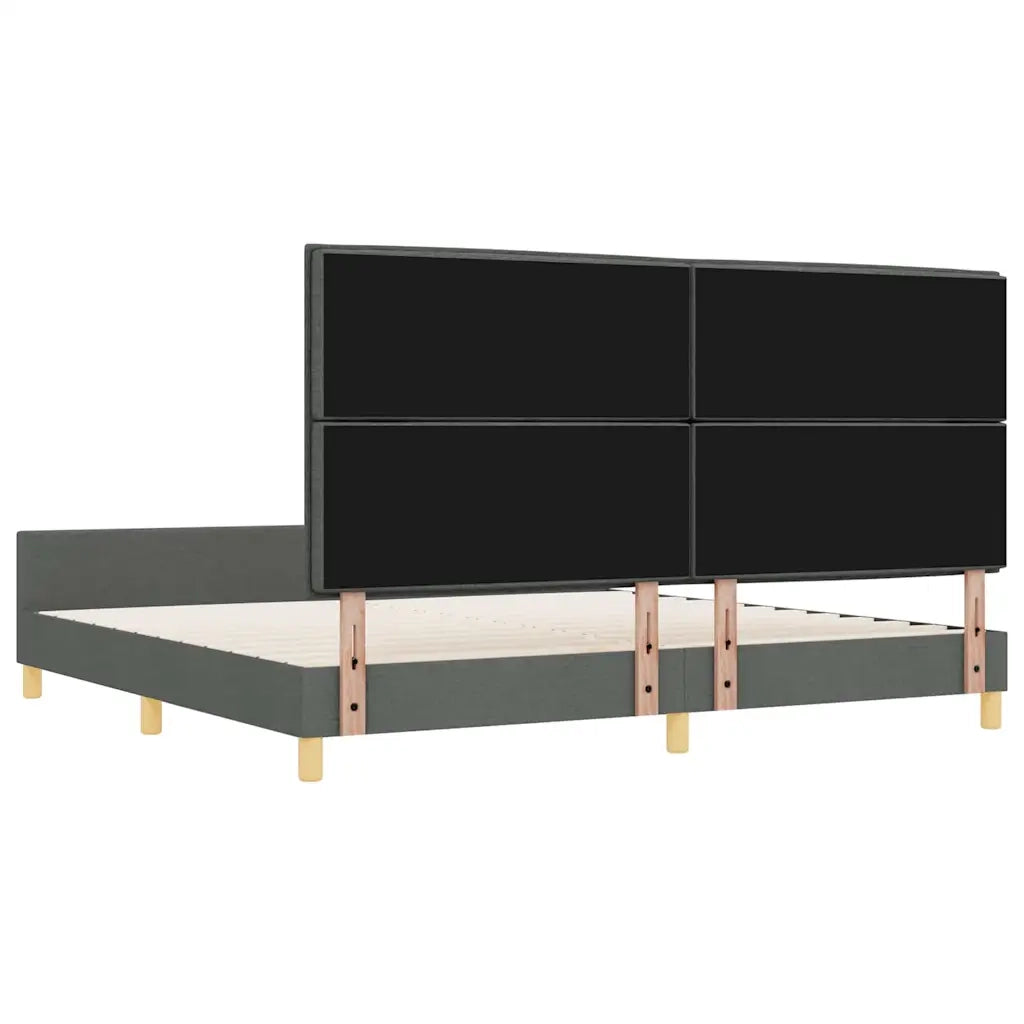 Struttura del letto Grigio scuro 200 x 200 cm Tessuto 3344677