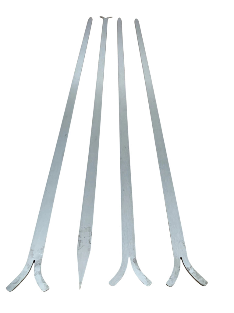 Spiedi per barbecue in Acciaio Inox AISI 304 lunghi 64 cm per Carne Pesce Verdure 4 pz