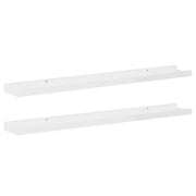 2 pz Mensole da Parete | Scaffali a Parete | Ripiano a parete Bianco Lucido 80x9x3 cm
