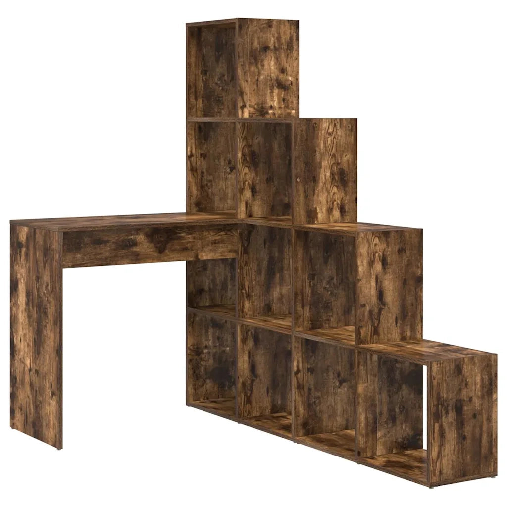 vidaXL Scrivania ad angolo Rovere fumo 101,5 x 149,5 x 149,5 cm