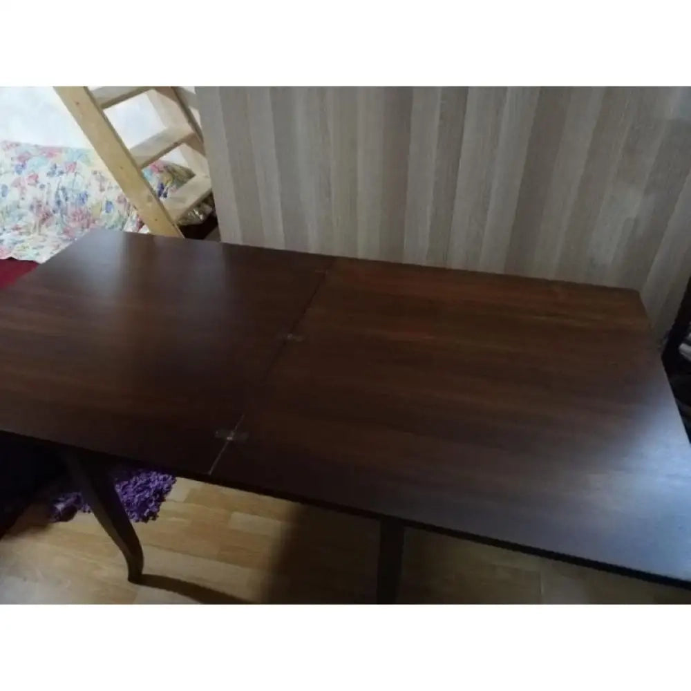 Tavolo classico allungabile a libro fino 160 cm in legno massello e mdf con rifinitura in noce 80x80x78 H