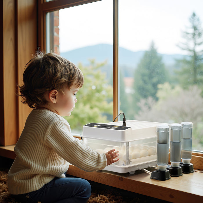 Fudajo Incubatrice di superficie completamente automatica 24 uova Covatrice polli, anatre, pulcini