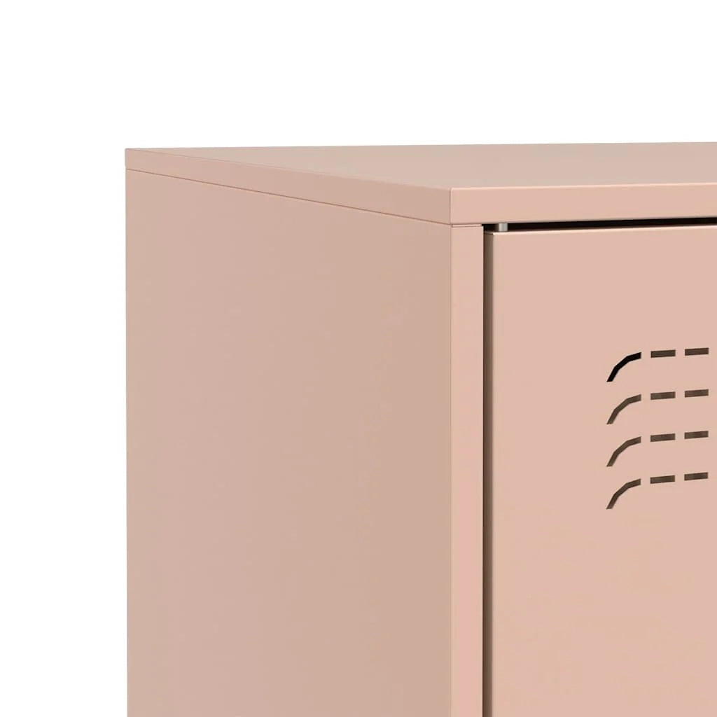 Credenza cassettiera armadio mobile contenitore organizer per cucina soggiorno salotto 67 x 39 x 73 cm acciaio rosa 02_0036207