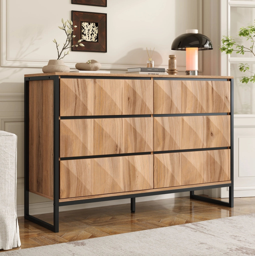 Credenza 120x40x80 cm in truciolare e MDF nero e legno， mobile da ingresso