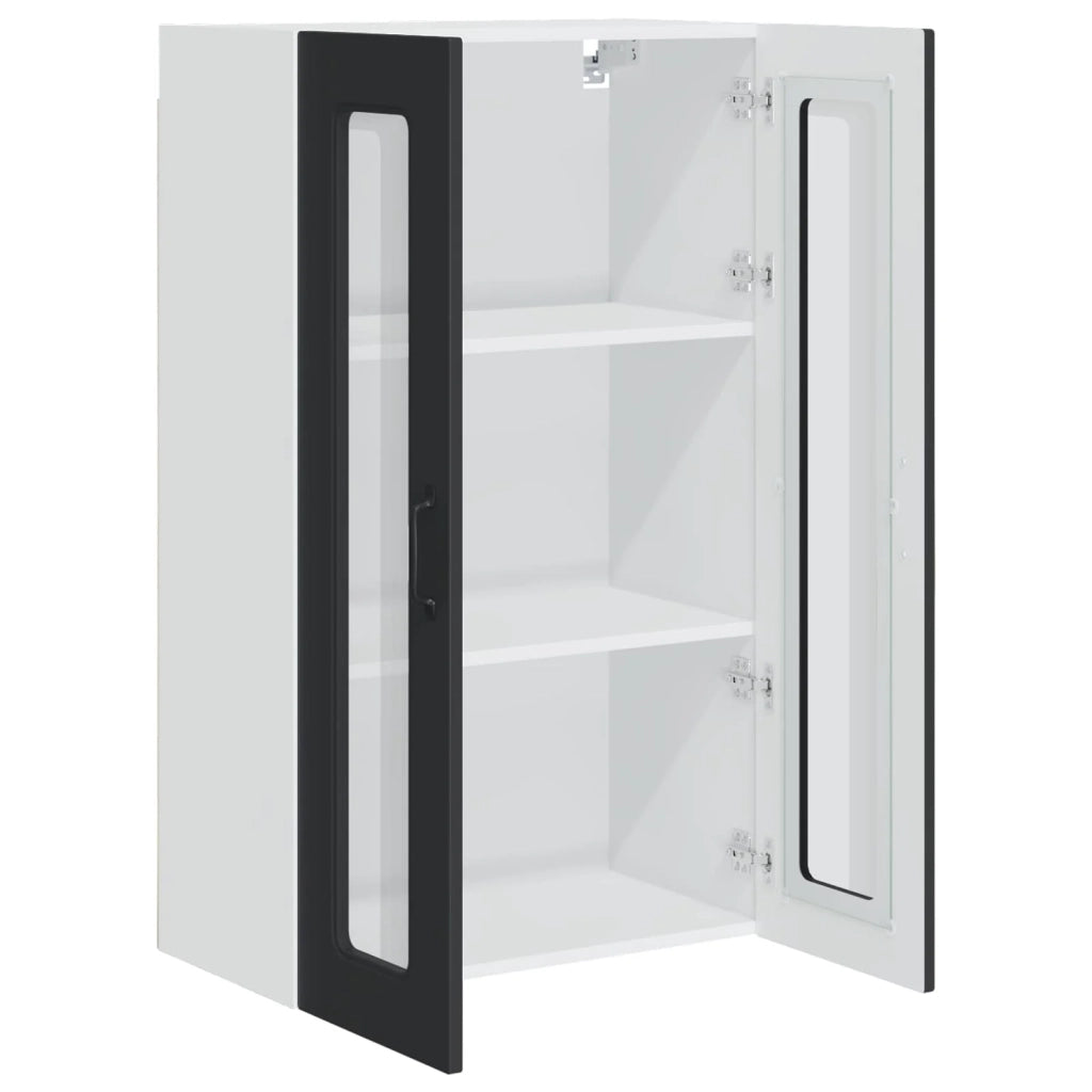 Mobile da cucina rettangolare moderno 60 x 31 x 100 cm ampio spazio contenitivo stile pulito legno nero 02_0053854
