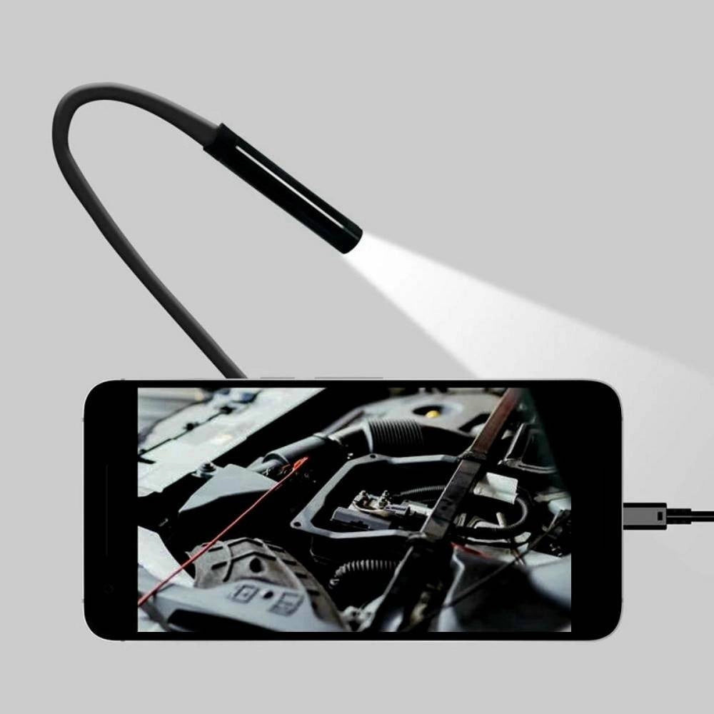 Trade Shop - Telecamera Endoscopica 5 Mt Type-c Usb Mini Usb F Flessibile Impermeabile 6 Led -