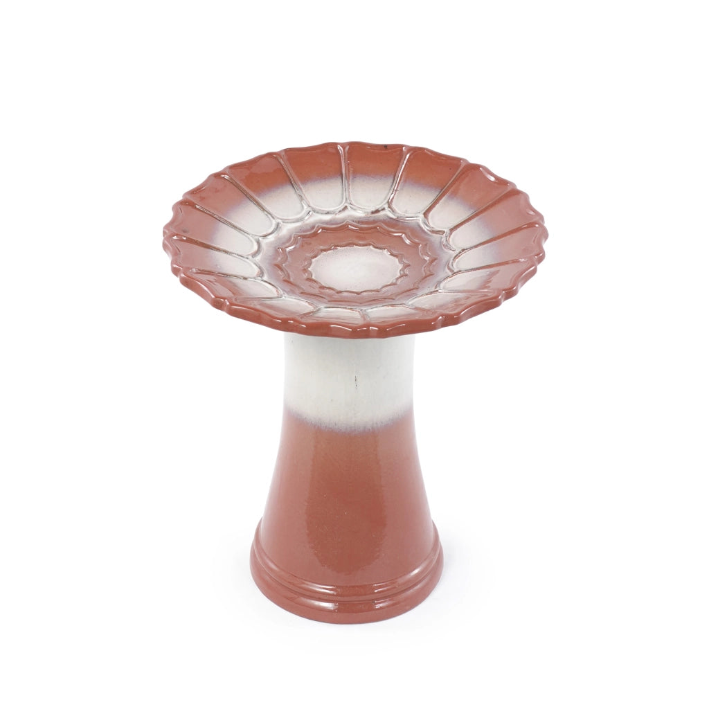 BAGNATOIO in Ceramica Ø 43x45 cm Rosso Ruggine per Giardino e Terrazza