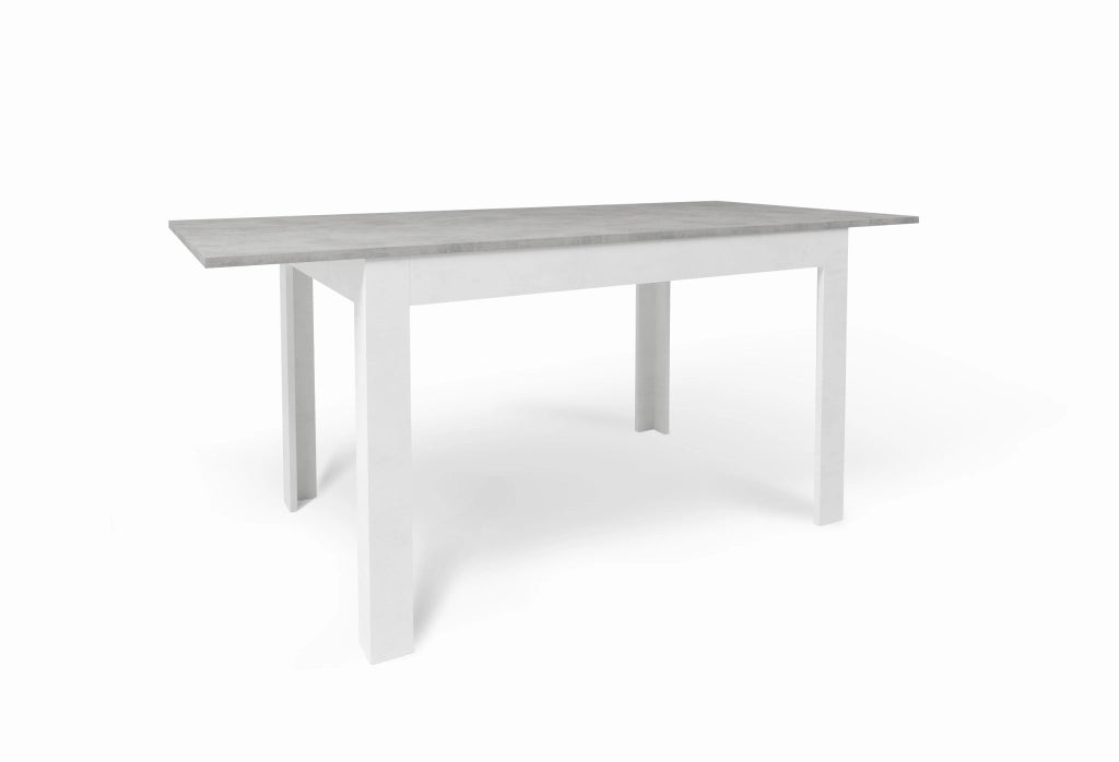 Tavolo Allungabile 120/170x80x75 cm Cemento e Ossido Bianco